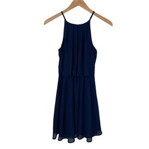 Francesca's Mi ami Women's Sleeveless Fit and Flare Mini Dress Blue Size XS